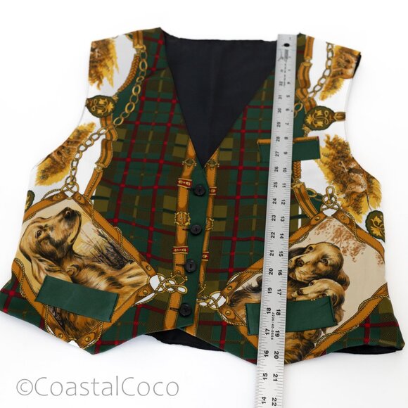 Vintage Cocker Spaniel Vest S/M Made in Spain Pet Dog Print Plaid Eclectic Vet - Picture 15 of 15